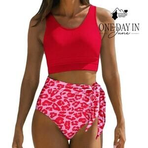 Dokotoo Crop Top High Waist Bikini Swimsuit Size XL